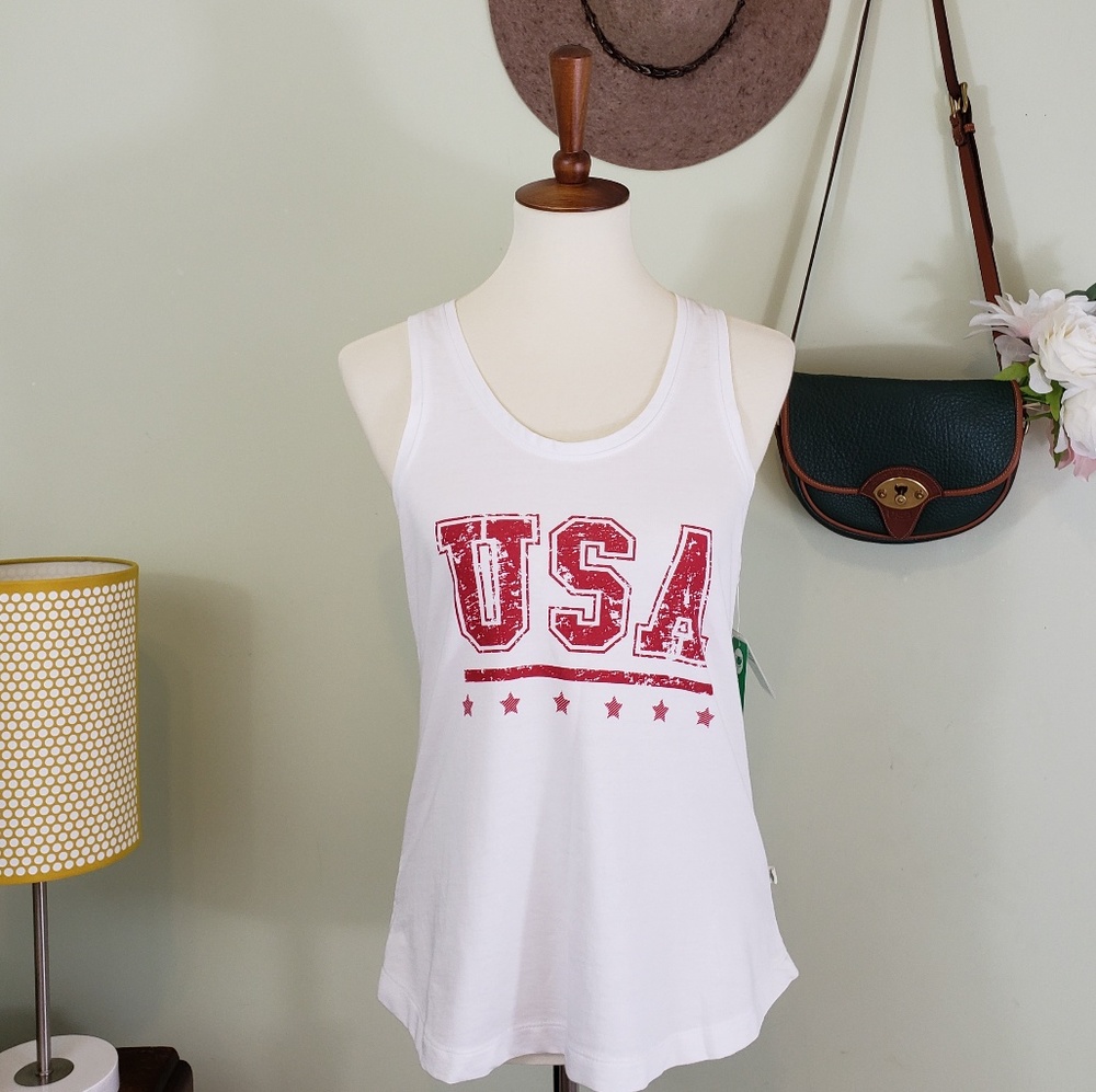 USA Faded Graphic Racerback Tank